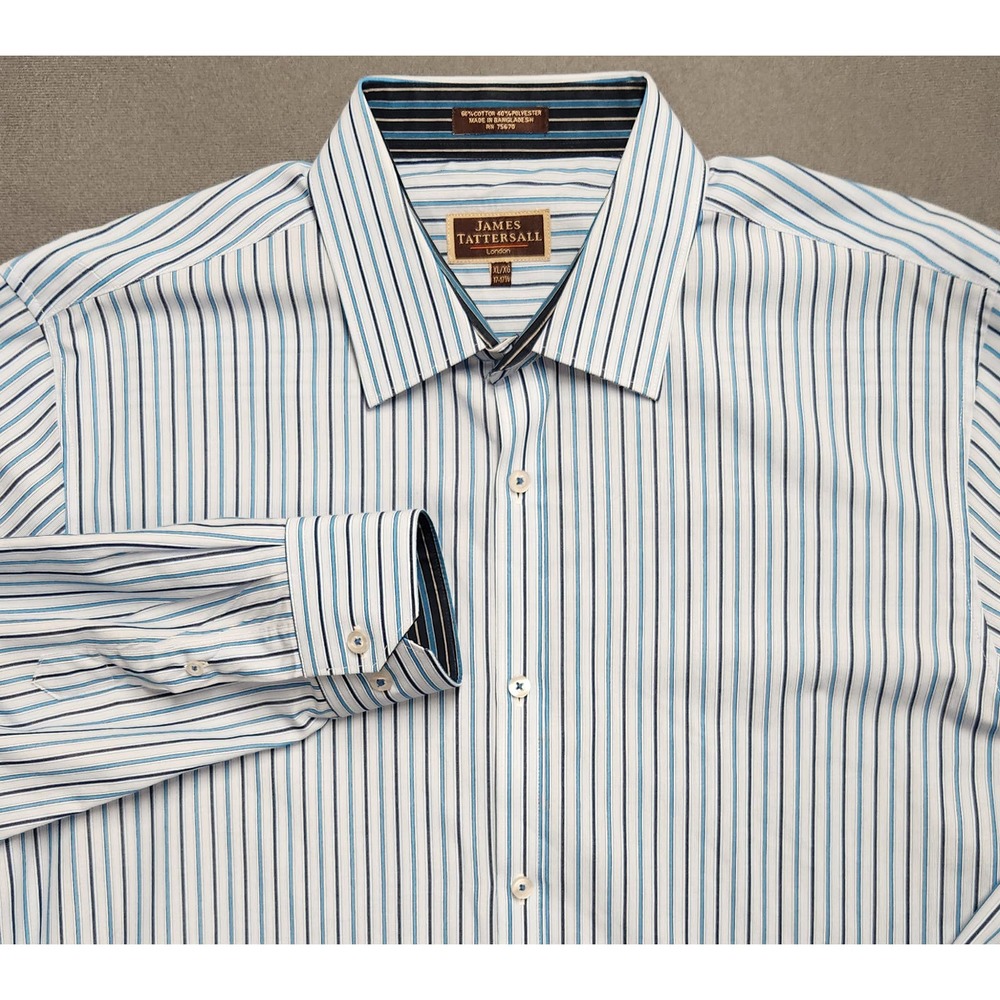 James Tattersall XL Blue Shirt‎ Long Sleeve